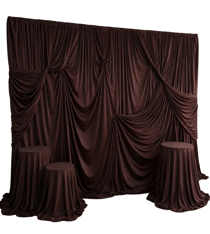 Pipe and Drape Deluxe Backdrop Package in Chocolate