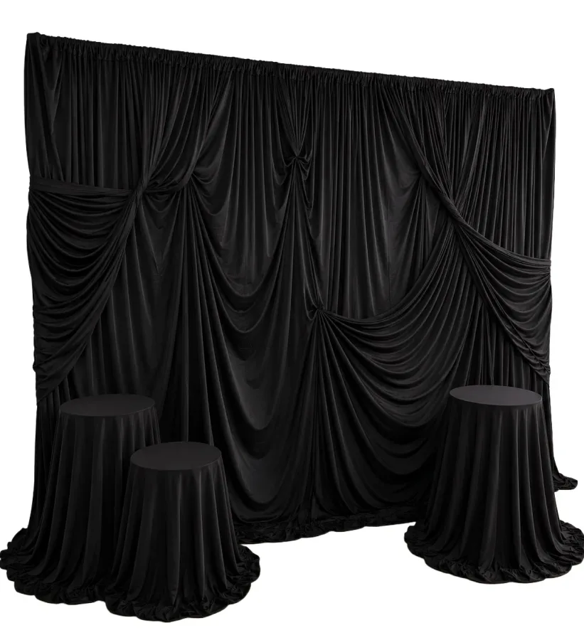 Pipe and Drape Deluxe Backdrop Package in Black