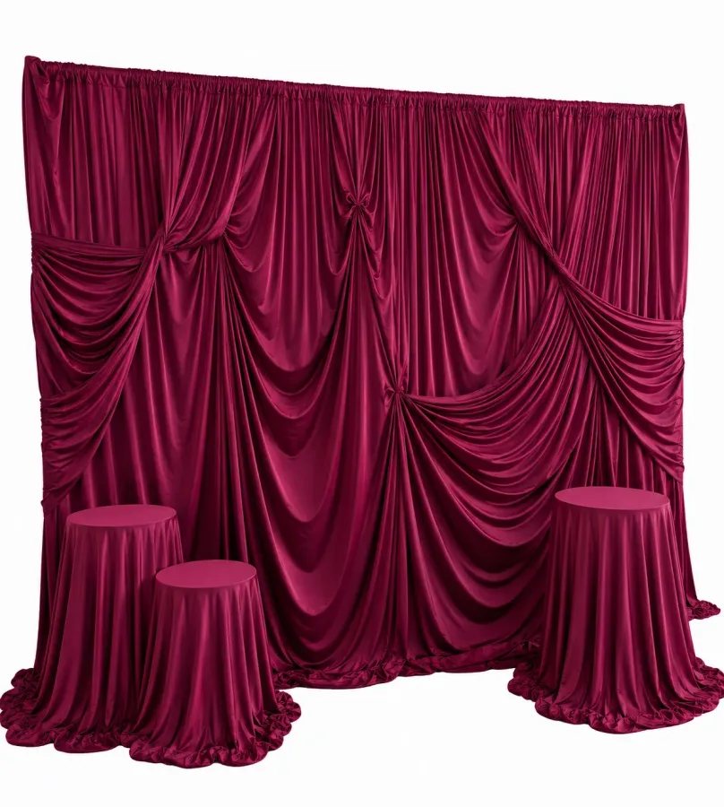Pipe and Drape Deluxe Backdrop Package in Burgundy