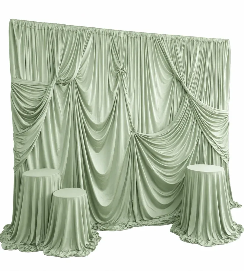 Pipe and Drape Deluxe Backdrop Package in Sage