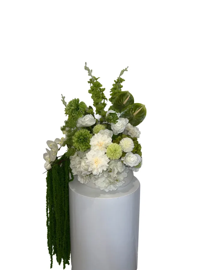 Green and White Faux Floral