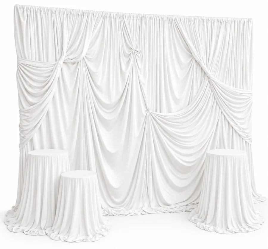 Pipe and Drape Deluxe Backdrop Package in White