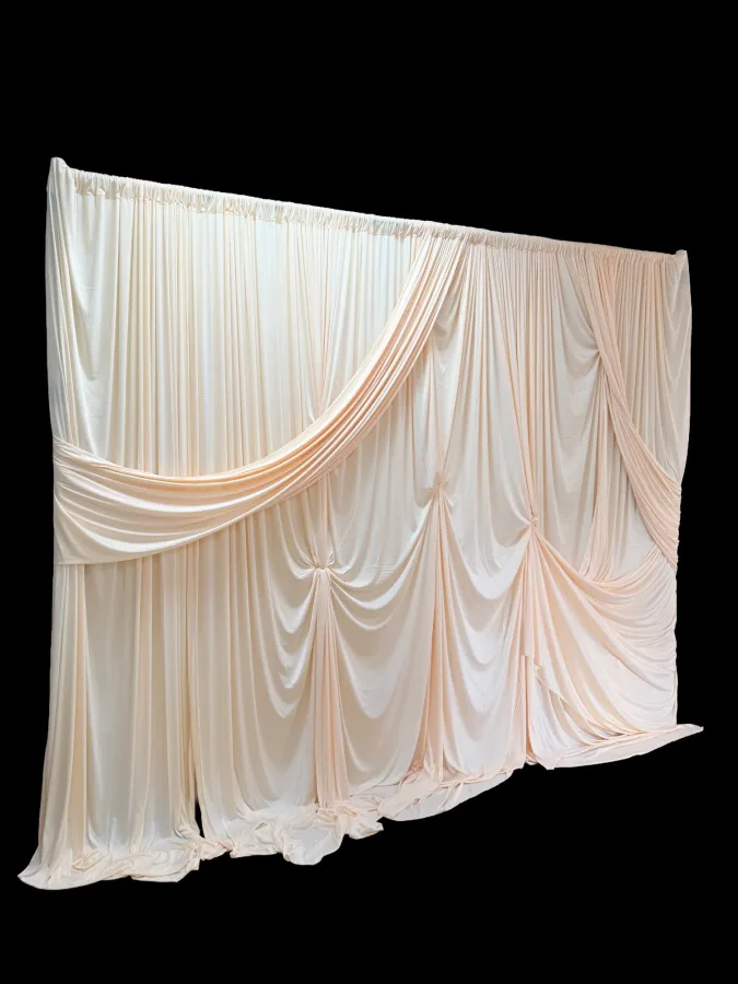 Pipe and Drape Deluxe Backdrop 3m x 3m in Champagne