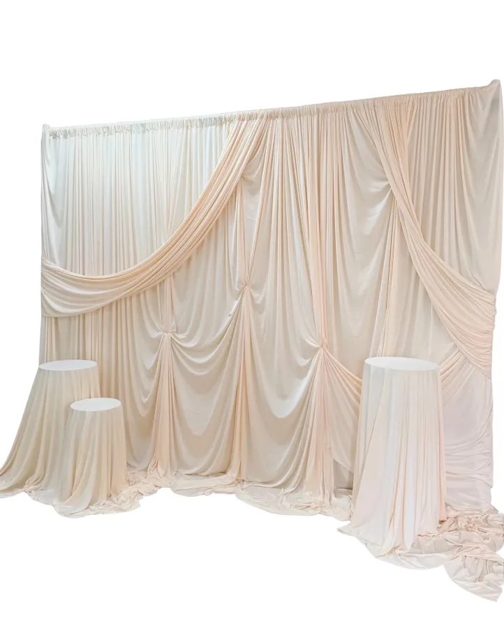 Pipe and Drape Deluxe Backdrop Package in Champagne